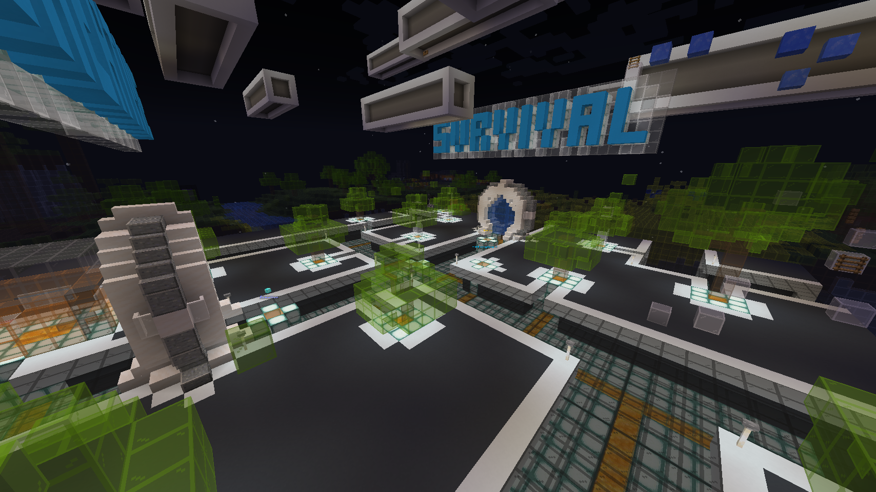 Public Minecraft Server hub world spawn.